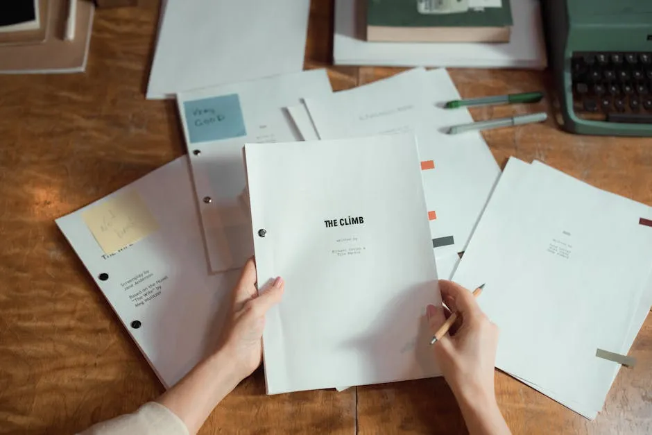 A tall stack of printed document drafts on a desk, suggesting successive saved versions of the same file