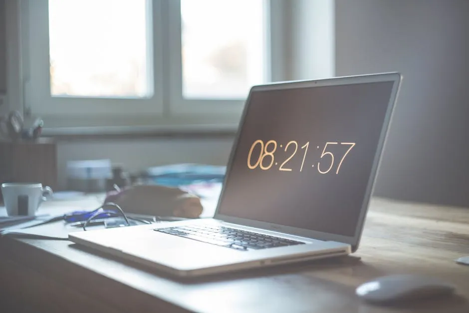 A stopwatch resting on a laptop keyboard, suggesting a measured response time on a service